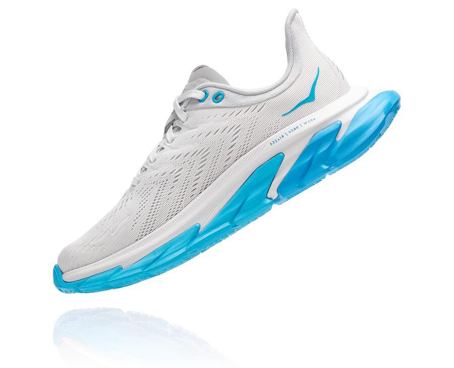 Chaussure Running Hoka One One Clifton Edge Femme - Blanche/Bleu - WBO-504971